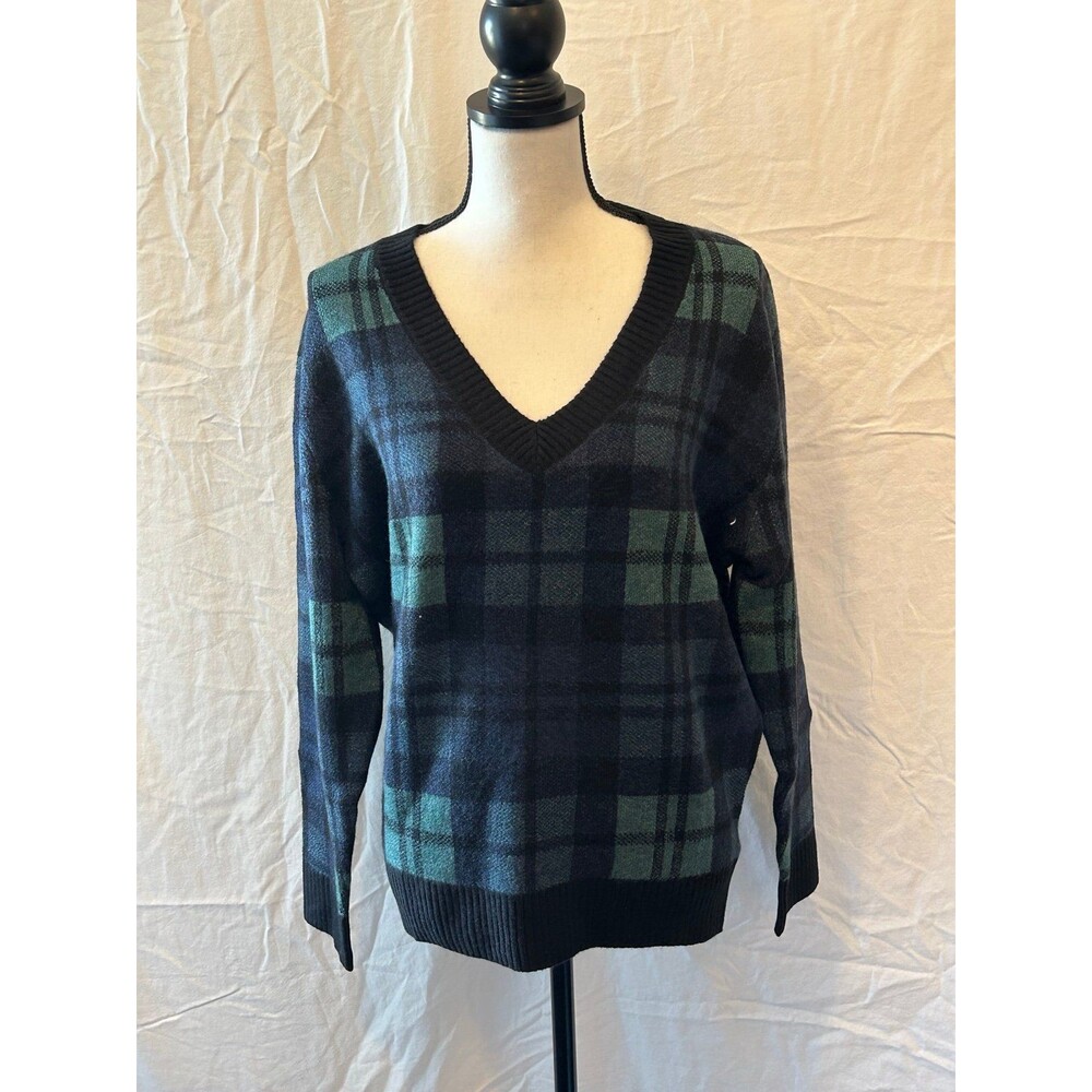 NWT American eagle small plaid vneck sweater